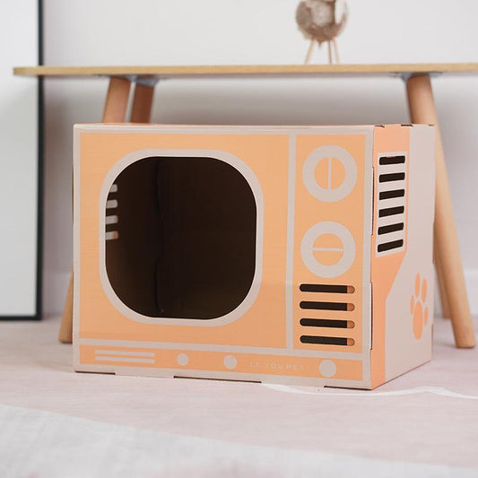 Radio Cat Scratcher With Integrated Cat Litter-0