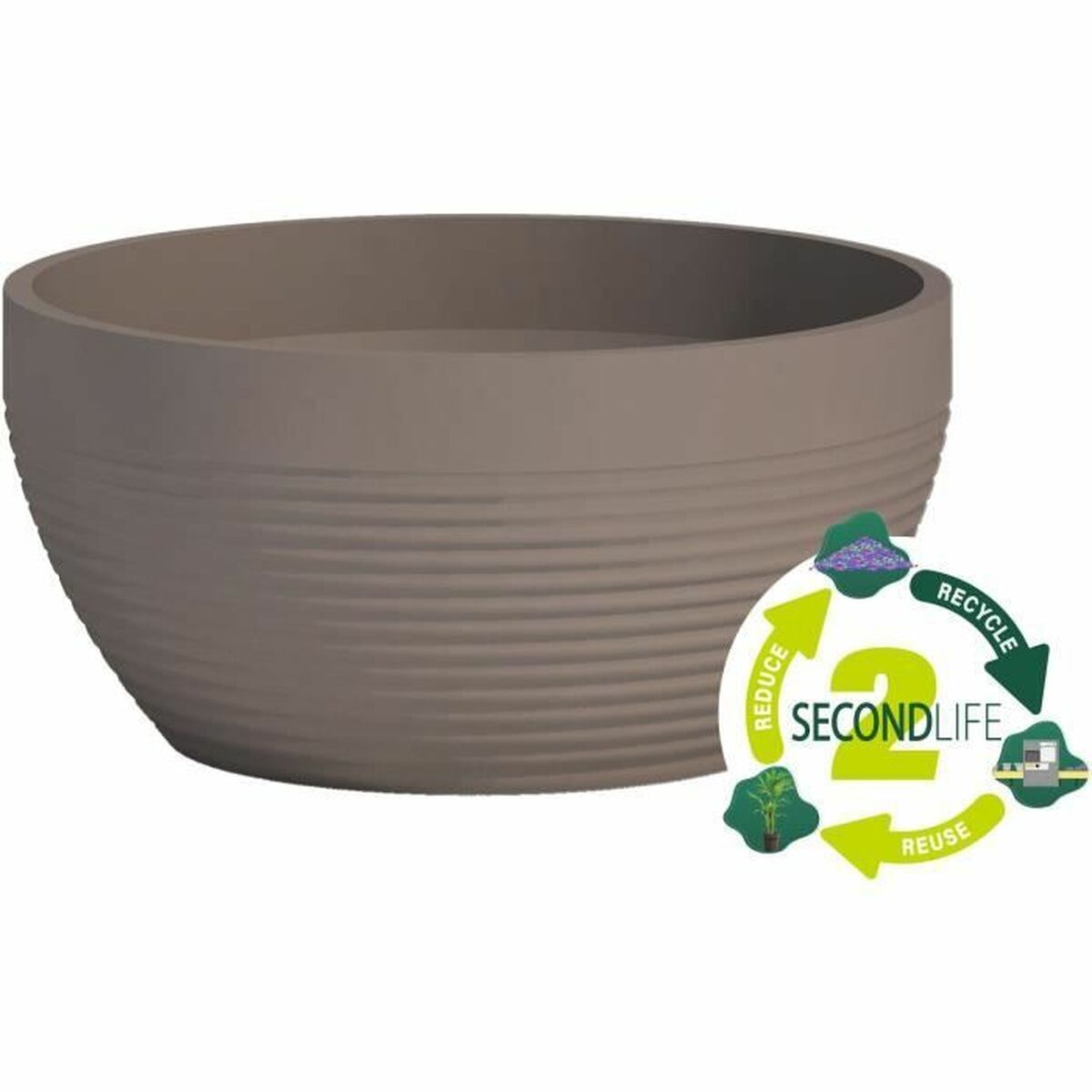 Plant pot Taupe 25 x 12 cm-1