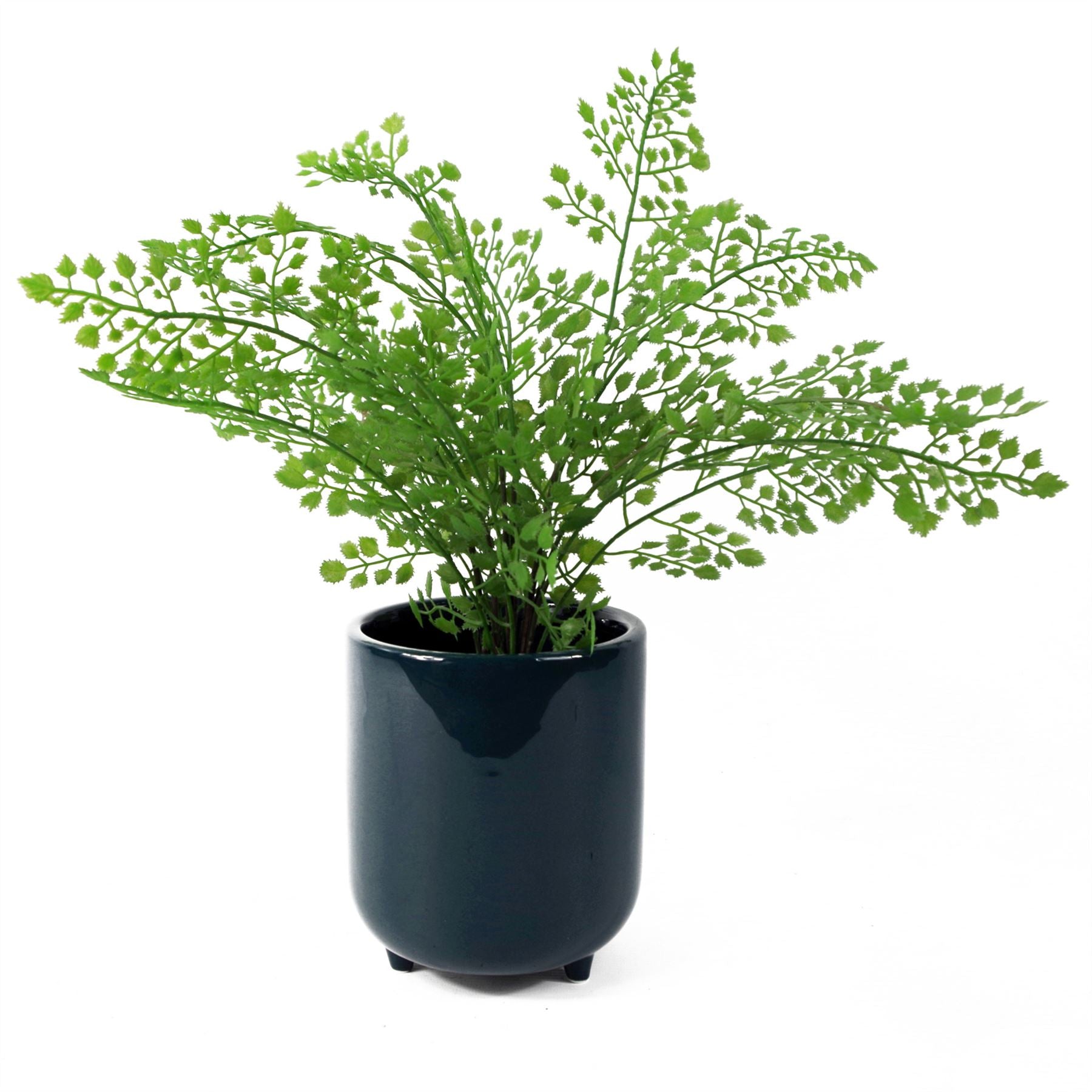 Teal Ceramic Planter Feet Plant Pot-1