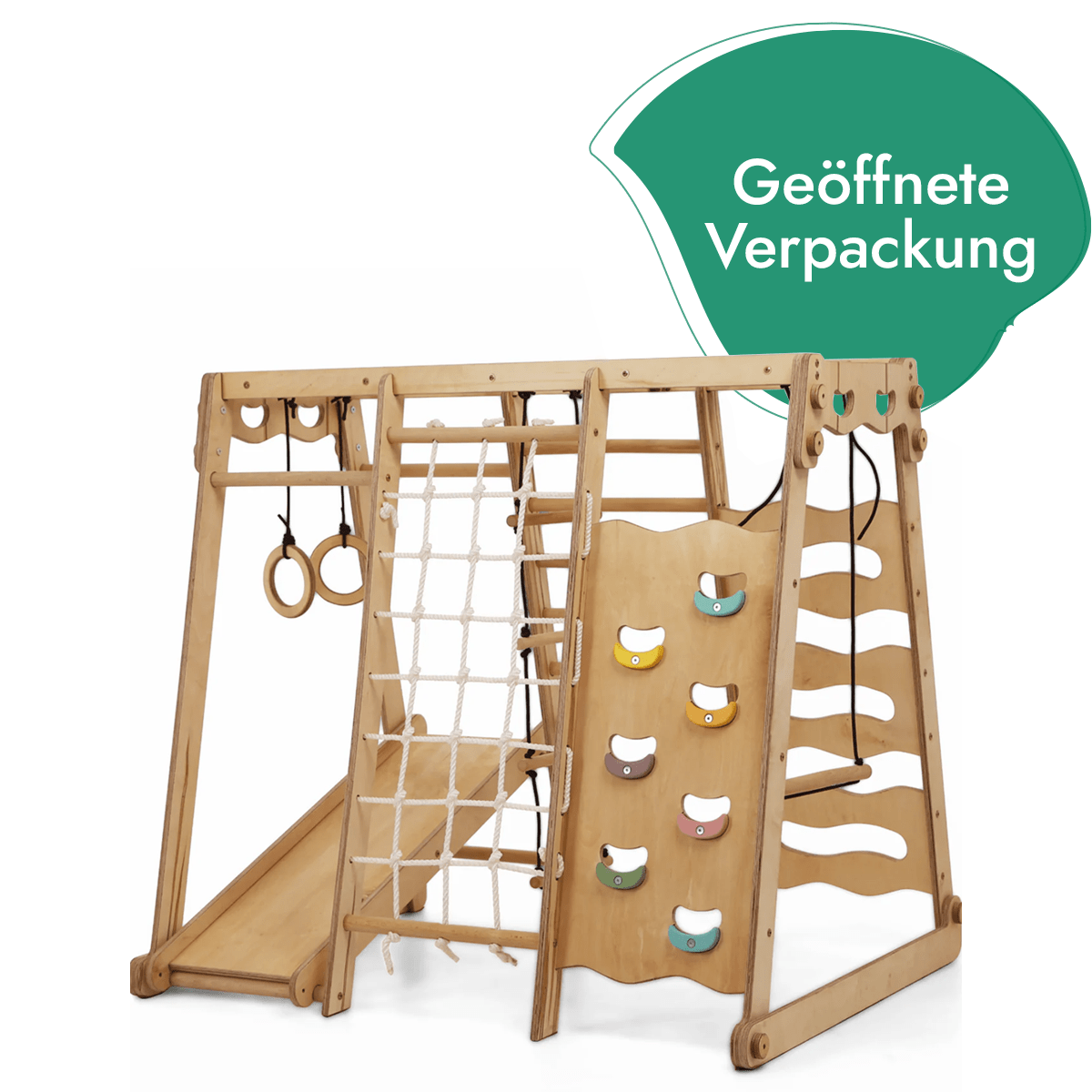 6in1 Indoor-Spielplatz aus Holz für Kinder – “Gebraucht – Wie neu”-0