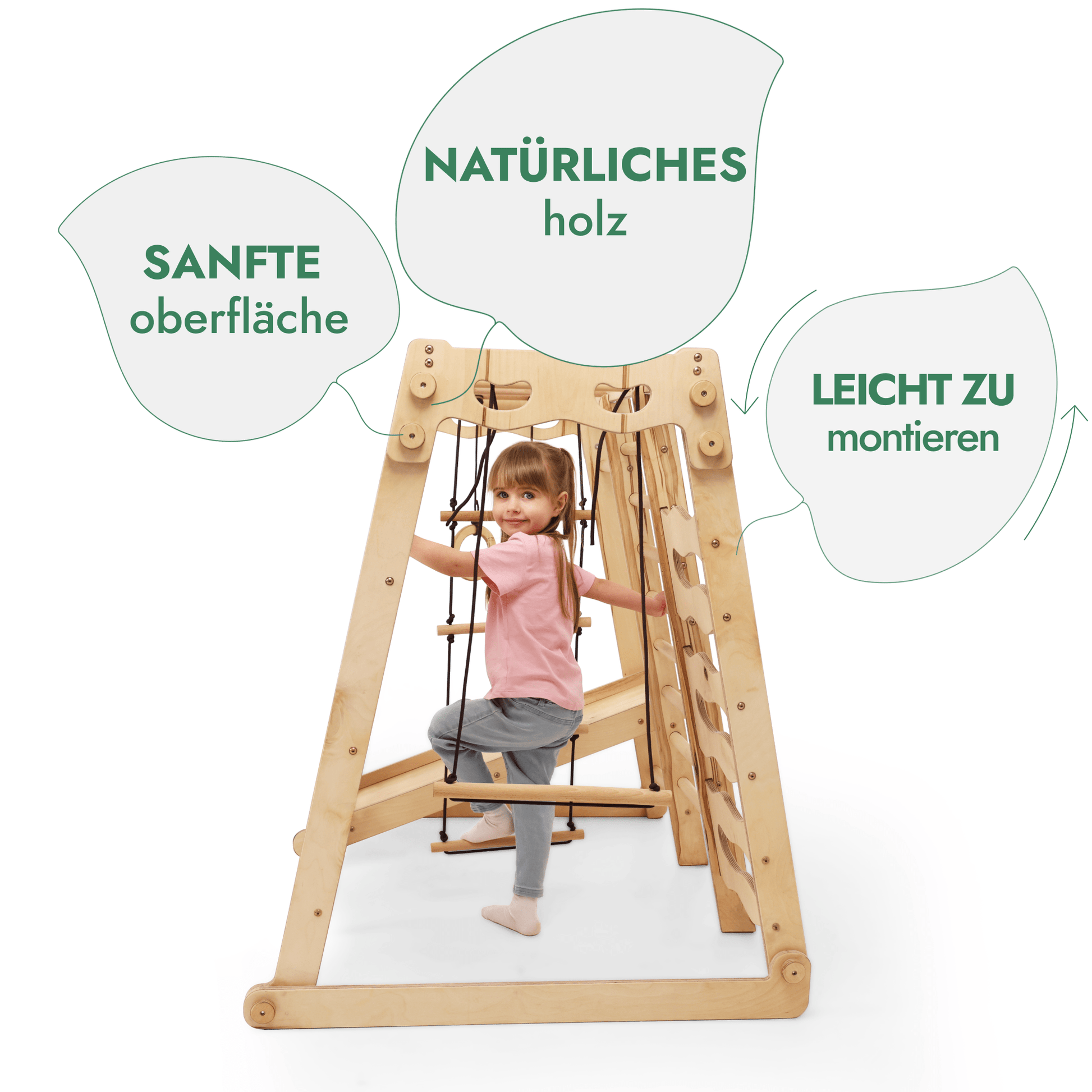 6in1 Indoor-Spielplatz aus Holz für Kinder – “Gebraucht – Wie neu”-4