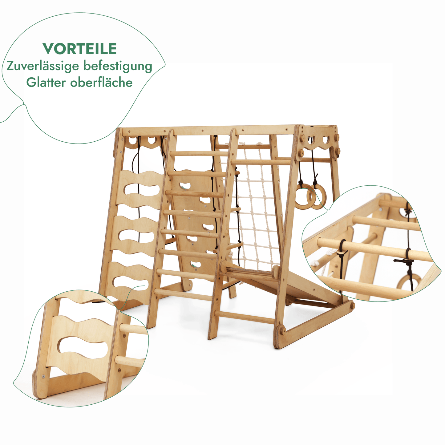 6in1 Indoor-Spielplatz aus Holz für Kinder – “Gebraucht – Wie neu”-3