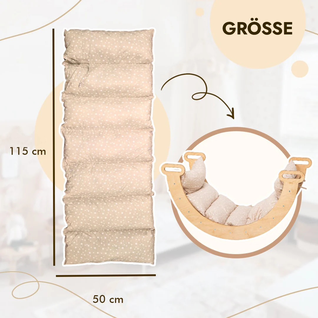 6-in-1 Montessori Climbing Frame Set Beige-2