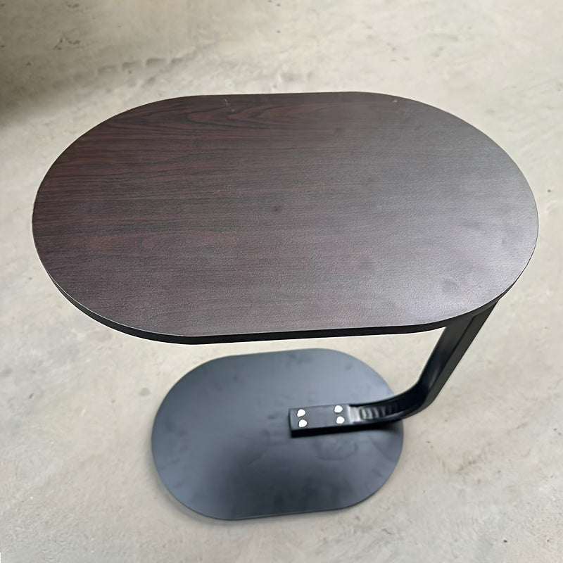 C-Shaped Side Table with Metal Frame-4
