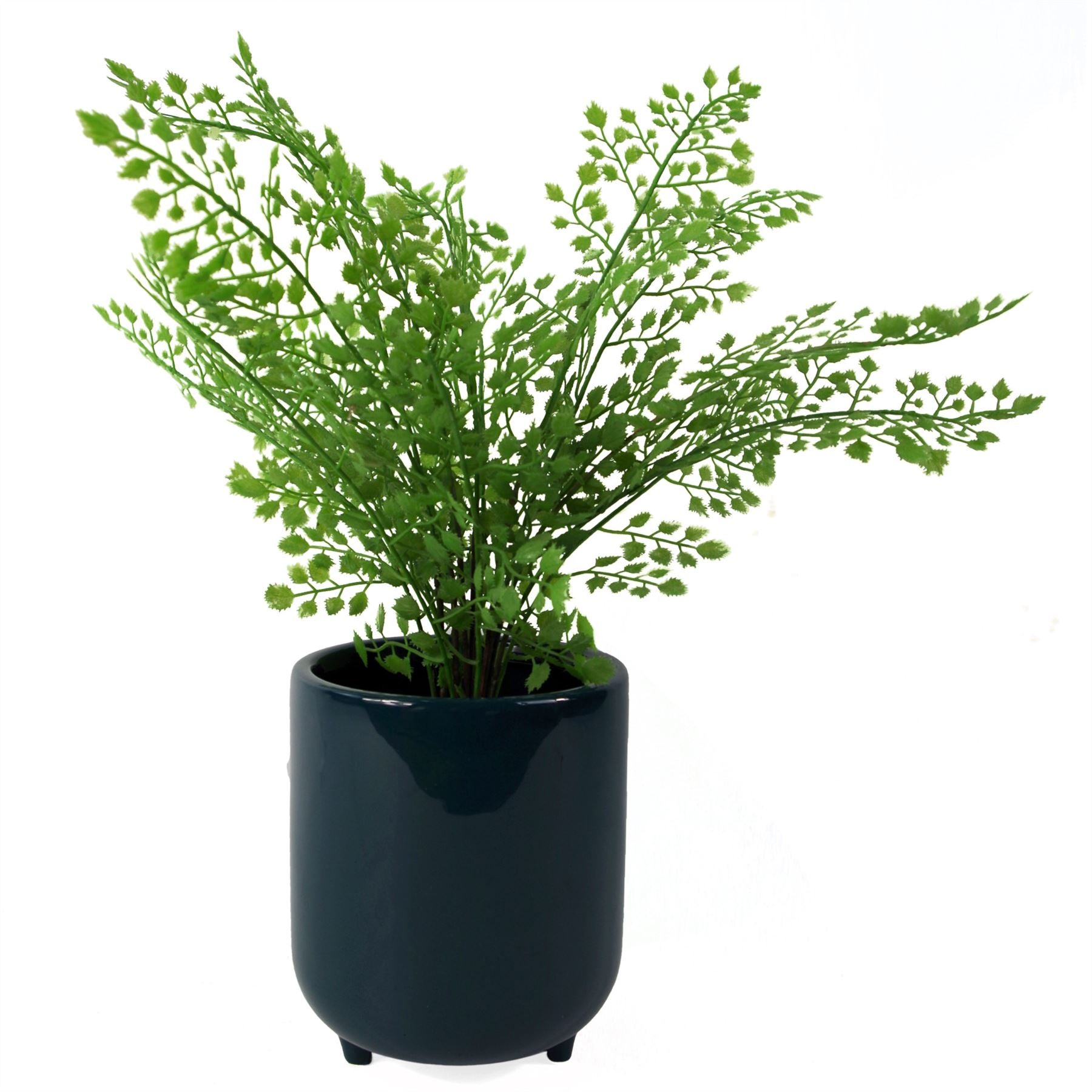 Teal Ceramic Planter Feet Plant Pot-4