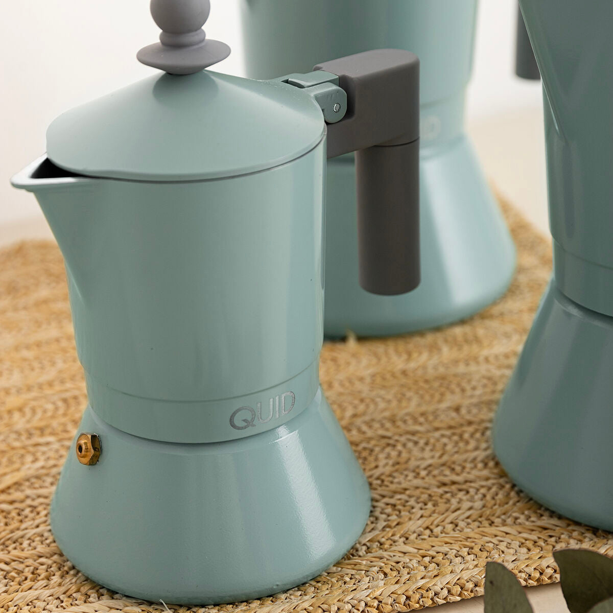 Italian Coffee Pot Quid Ozon Green Metal 6 Cups (6 Units)-4