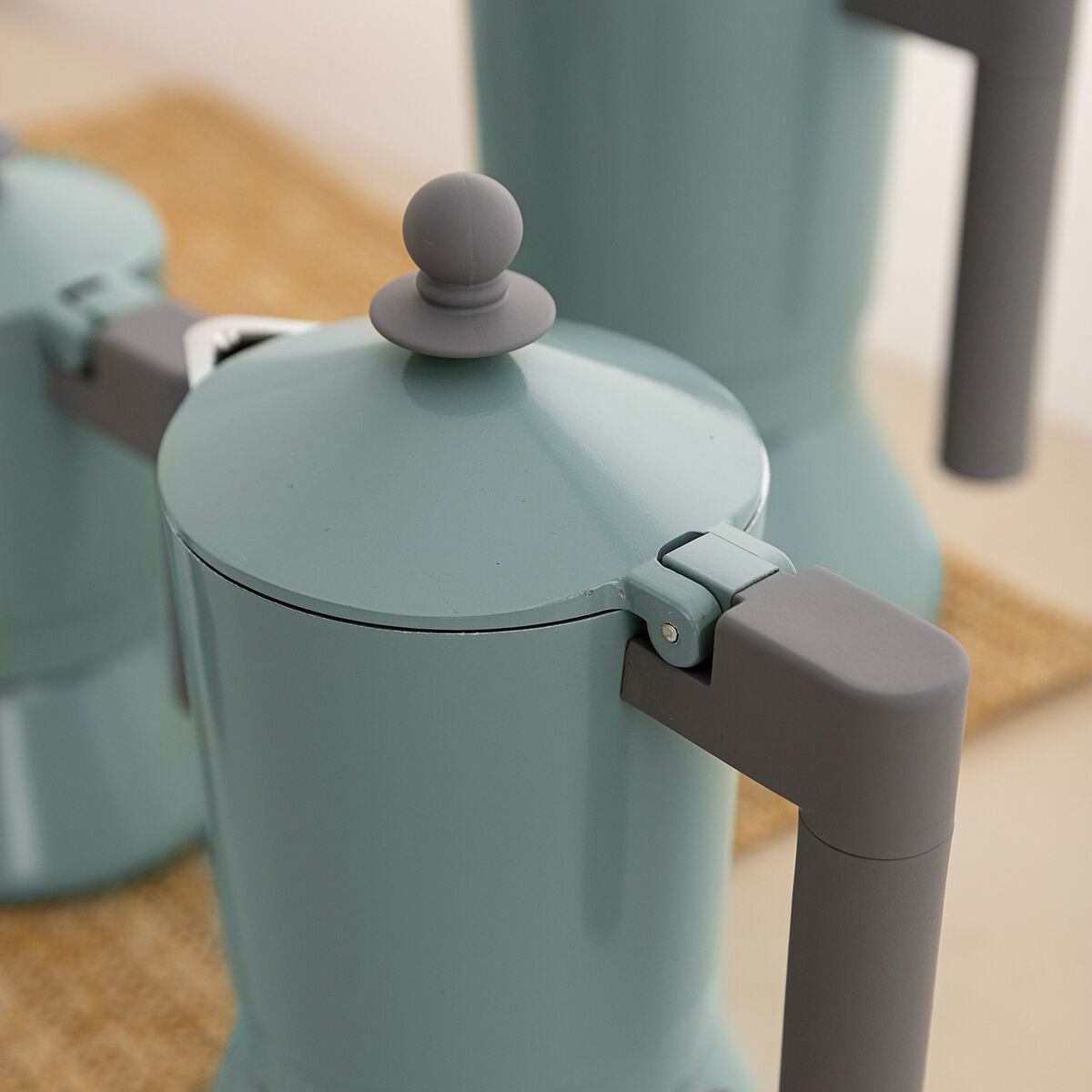 Italian Coffee Pot Quid Ozon Green Metal 6 Cups (6 Units)-3