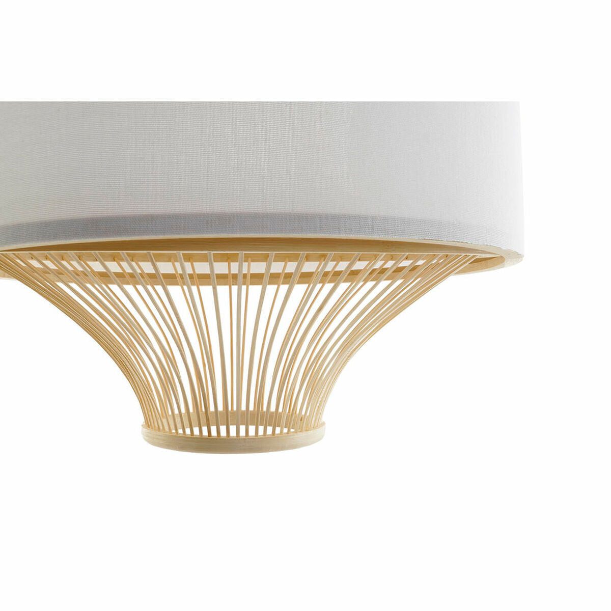Ceiling Light DKD Home Decor White Polyester Bamboo (40 x 40 x 52 cm)-1