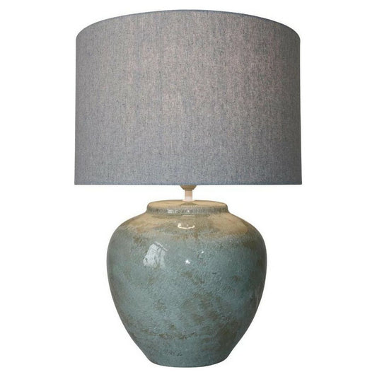 Desk lamp DKD Home Decor Canvas Ceramic Grey (42 x 42 x 60 cm)-0