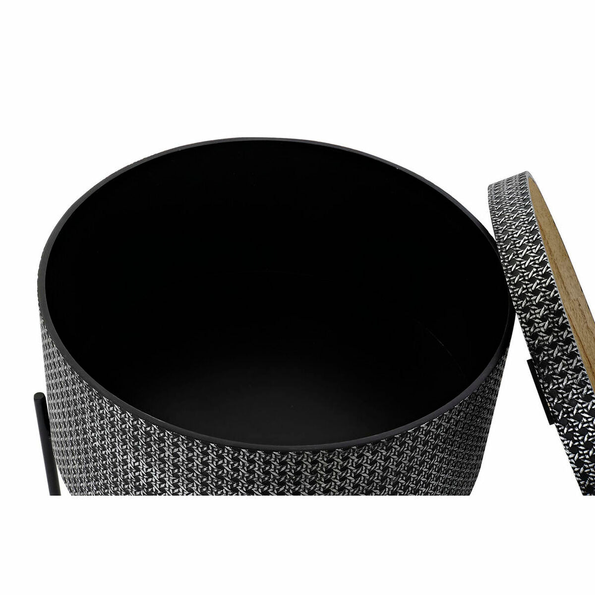 Small Side Table DKD Home Decor Black Silver 45 x 45 x 39 cm-1