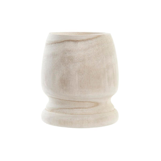 Planter Natural Paolownia wood Boho 16 x 16 x 18 cm (2 Units)-0