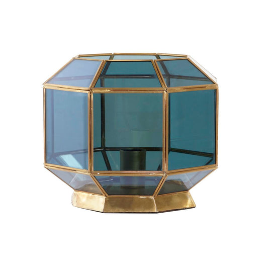 Desk lamp DKD Home Decor Crystal Blue Golden 220 V Brass 50 W Modern (29 x 29 x 25 cm)-0