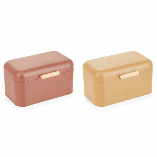 Breadbasket DKD Home Decor 30,50 x 20,7 x 15 cm Metal Terracotta Yellow Vintage (2 Units)-0