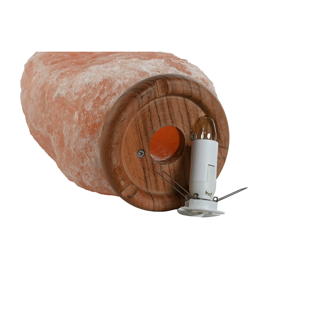 Desk lamp Home ESPRIT Pink Salt Mango wood 15 W 220 V 17 x 14 x 35 cm-2