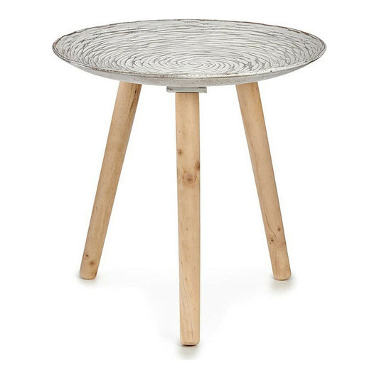 Side table Spirals 40 x 39 x 40 cm Wood Brown White-0