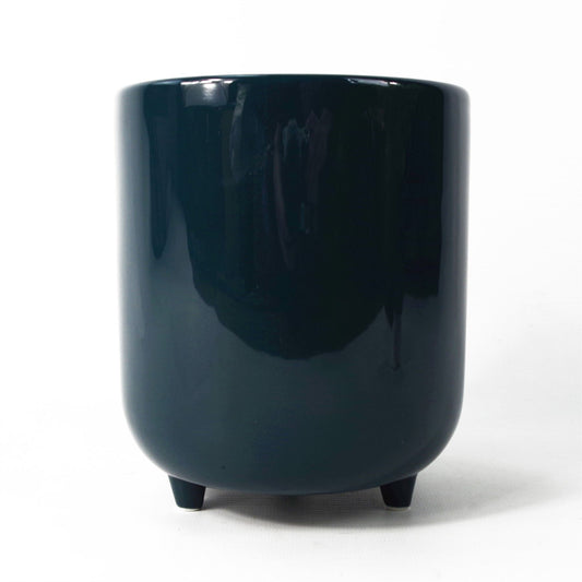 Teal Ceramic Planter Feet Plant Pot-0