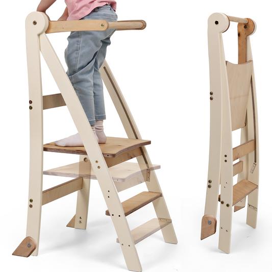 Montessori learning tower - Height-adjustable high chair-0