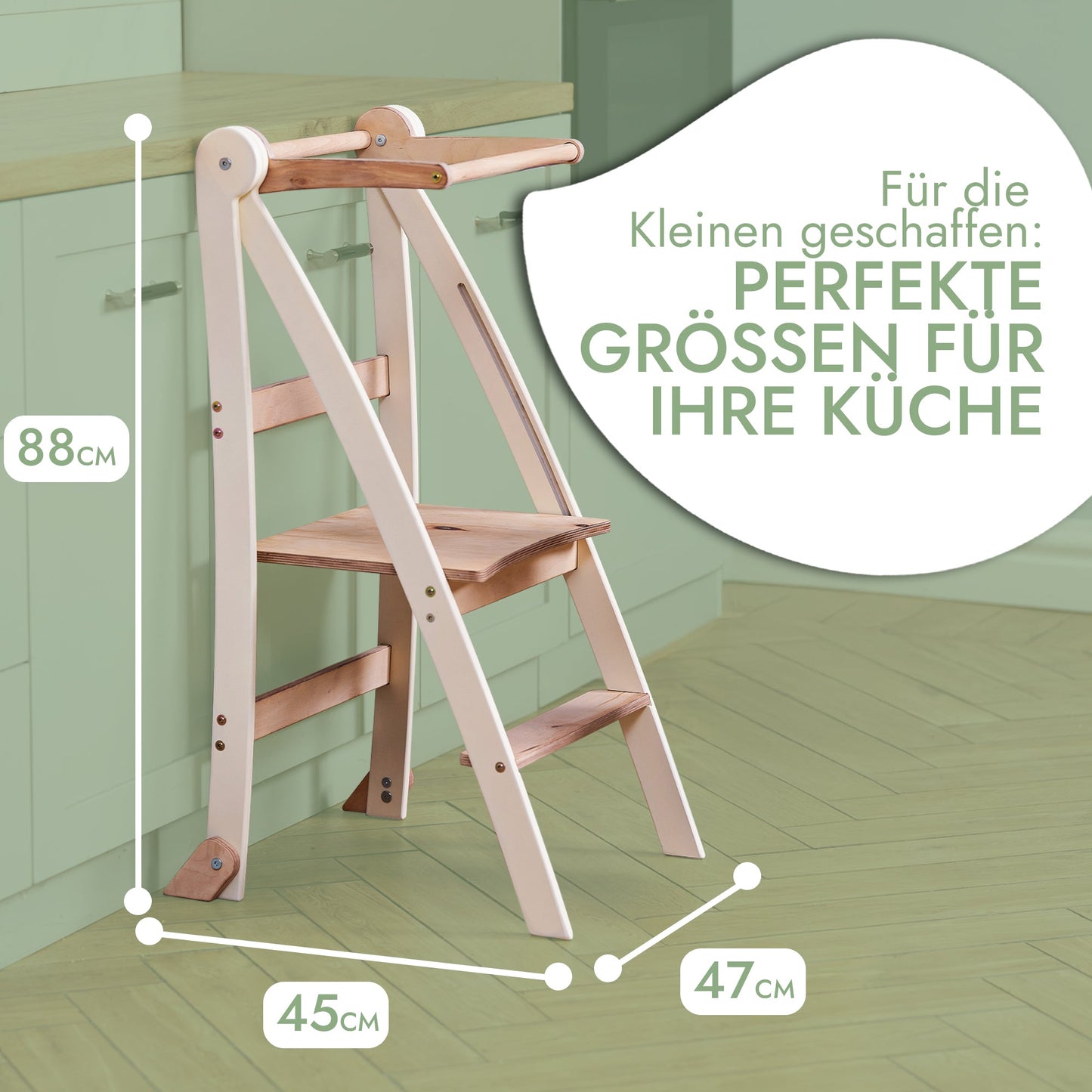 Wooden Montessori learning ladder: Stool for children-1
