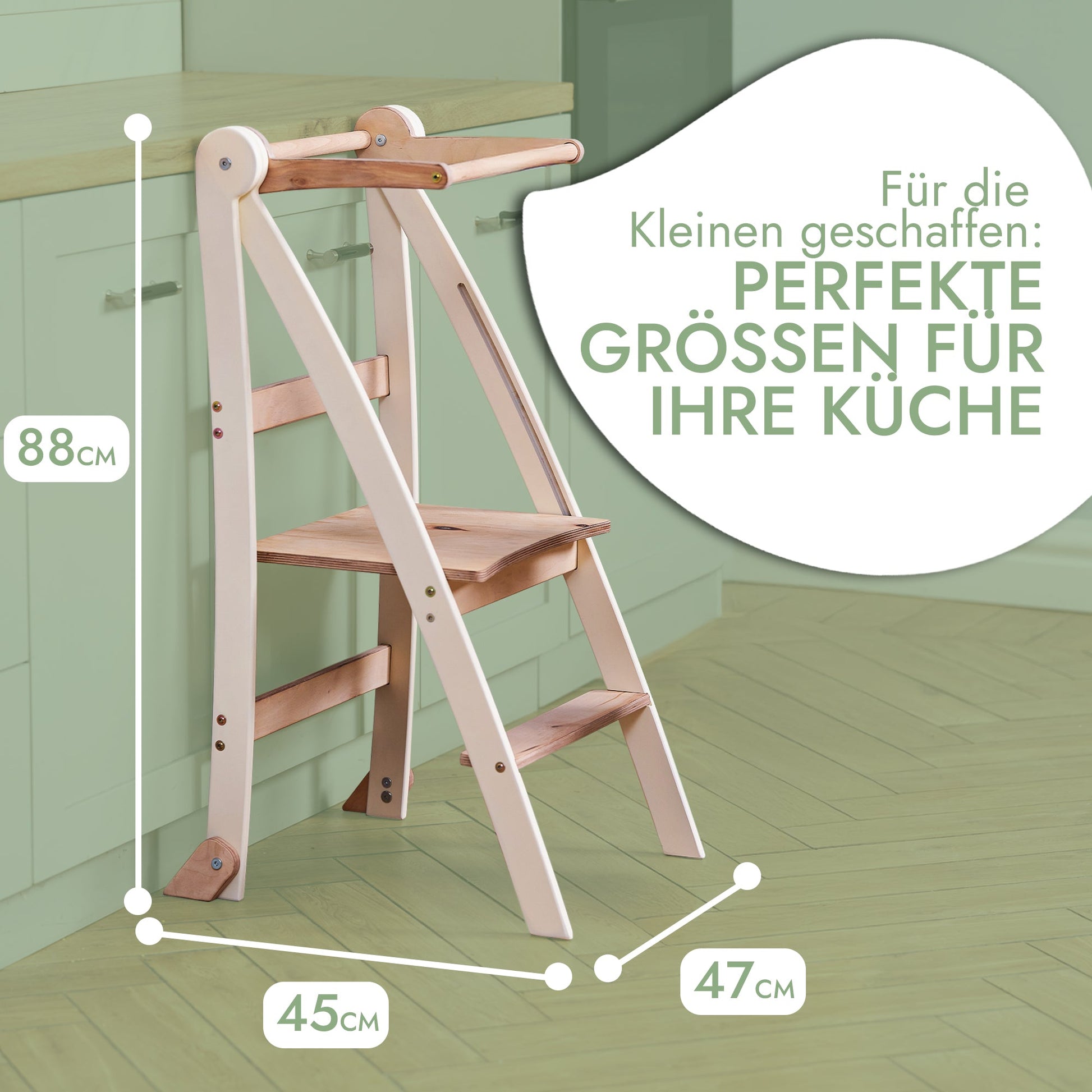Wooden Montessori learning ladder: Stool for children-1