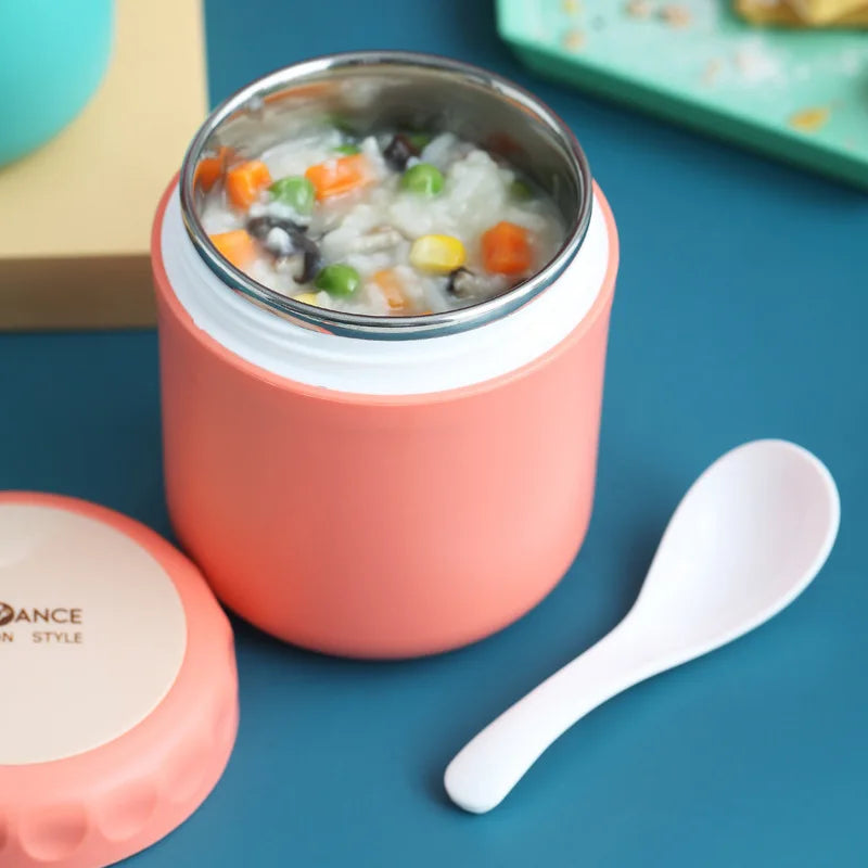 Insulated Food Thermal Jar Stainless Steel Vacuum Soup Cup Pink-1