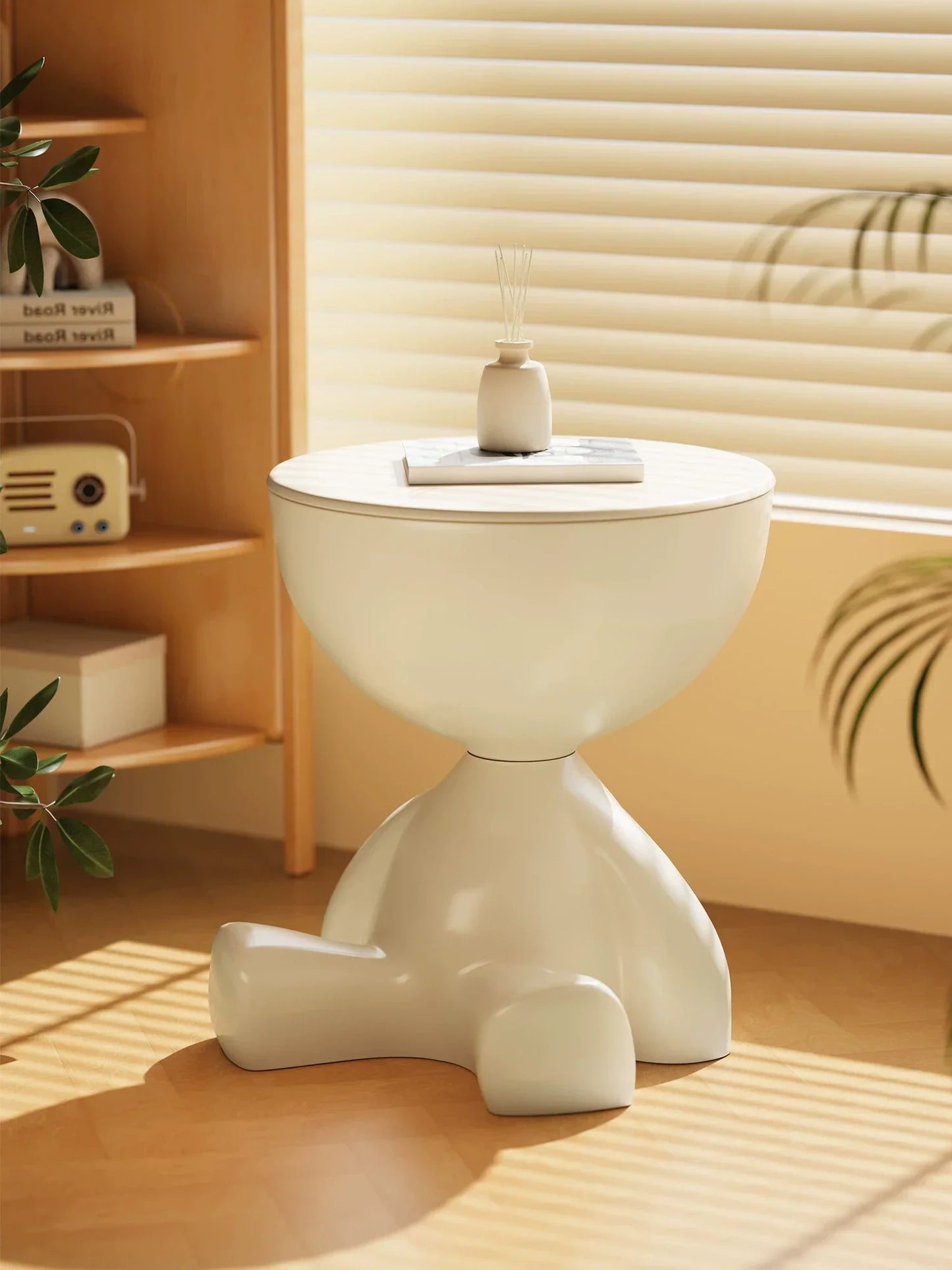 Cream White Creative Storage Side Table - 41cm Height-1