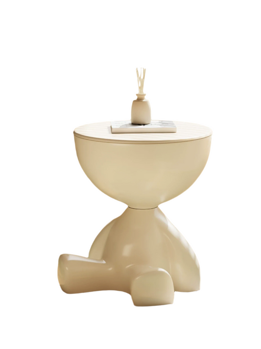 Cream White Creative Storage Side Table - 41cm Height-0