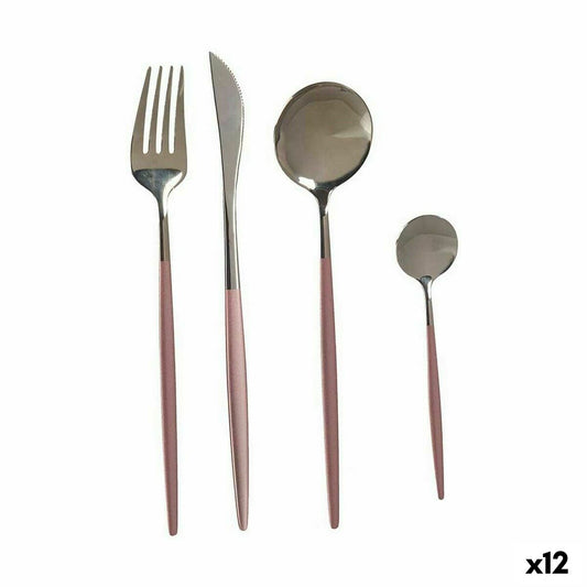 Cutlery Set Kinvara BST-CT022 Pink Silver Stainless steel (12 Units)-0