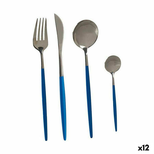 Cutlery Set Kinvara BST-CT022 Blue Silver Stainless steel (12 Units)-0