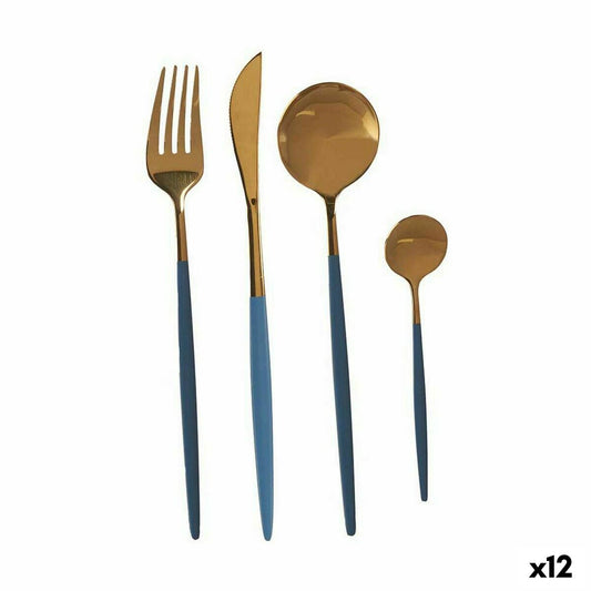 Cutlery Set Kinvara BST-CT022 Grey Golden Stainless steel (12 Units)-0