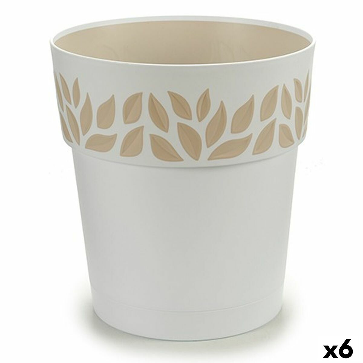 Self-watering flowerpot Cloe White  25 x 25 x 25 cm (6 Units)-0
