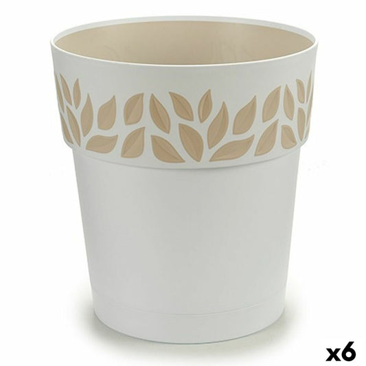 Self-watering flowerpot Cloe White  25 x 25 x 25 cm (6 Units)-0