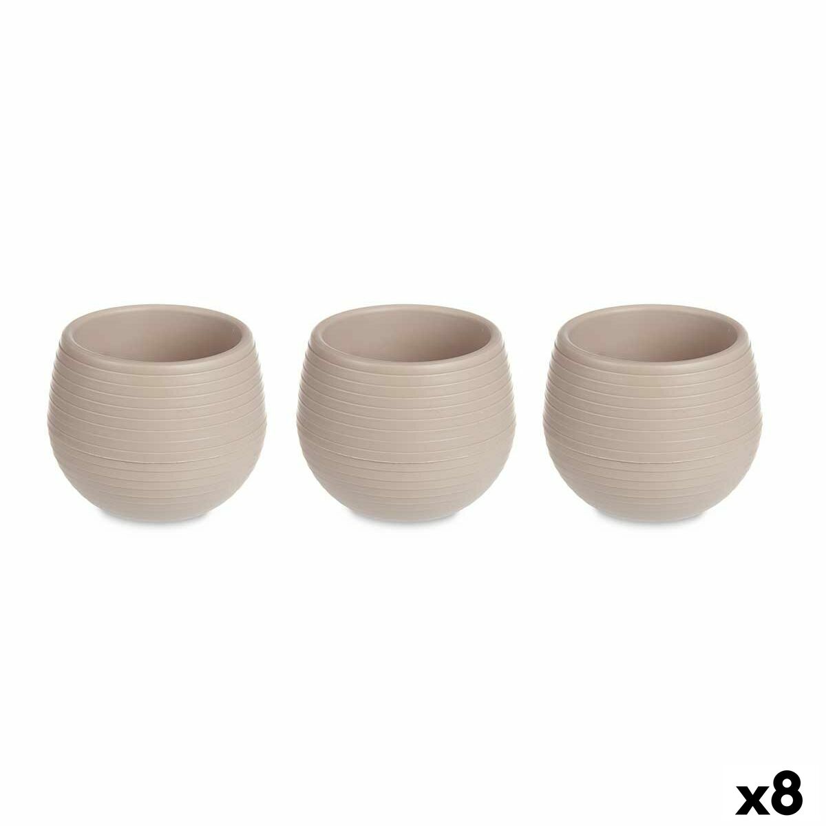 Set of pots Ibergarden Taupe  8 x 8 x 7 cm (8 Units)-0