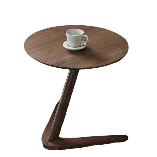 Solid Wood Round Side Table-0