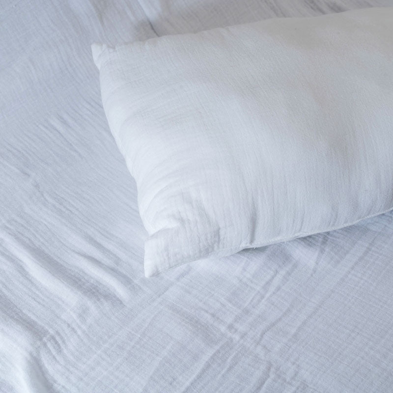 Coussin Rectangle en Coton Bio Blanc-3