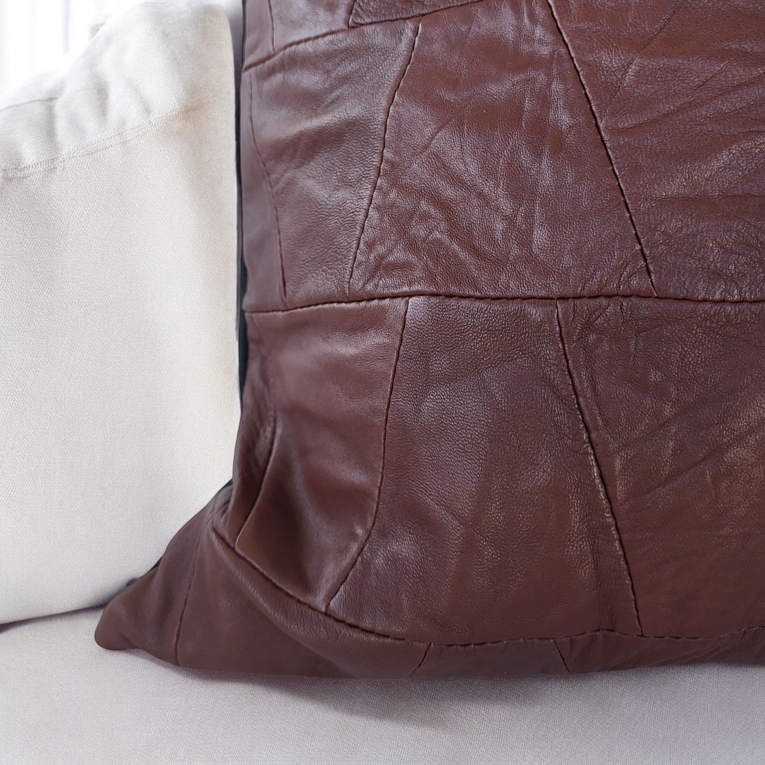 Exclusive Up-cycled Leather Pillowcases - N52-9