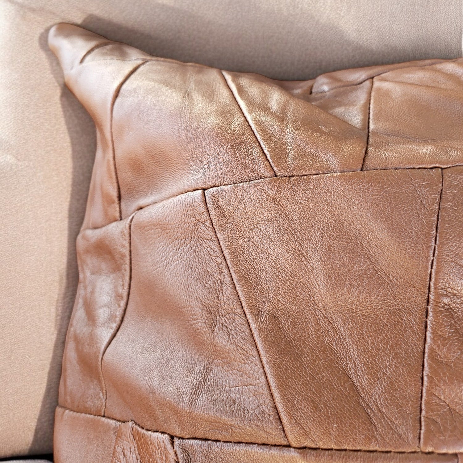 Exclusive Up-cycled Leather Pillowcases - no96-2
