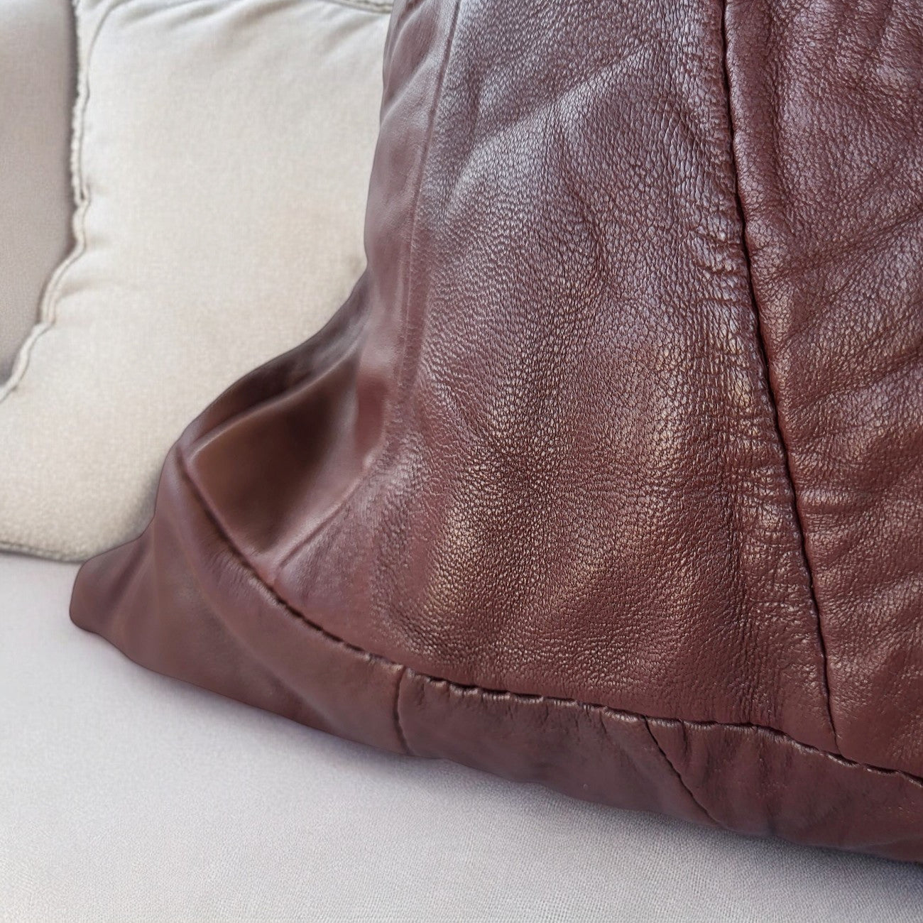Exclusive Up-cycled Leather Pillowcases - N52-3