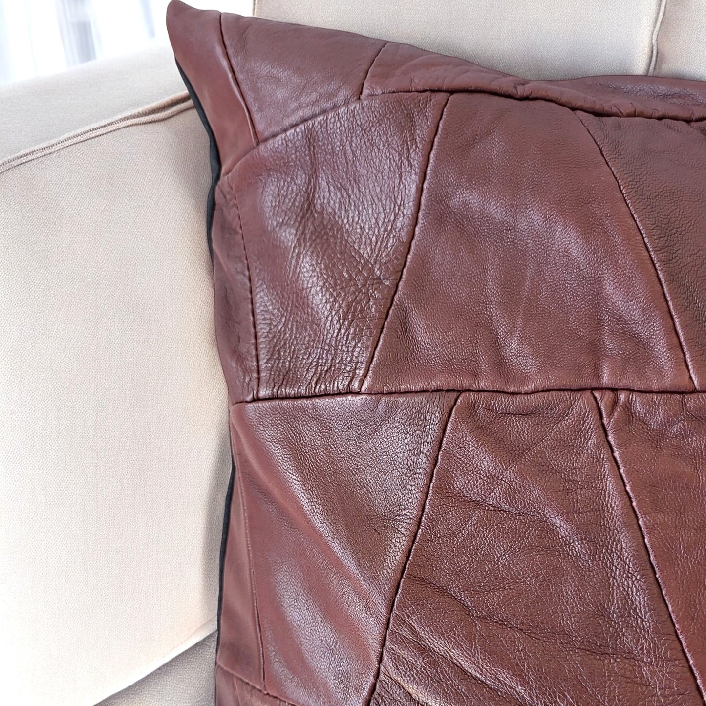 Exclusive Up-cycled Leather Pillowcases - N52-6