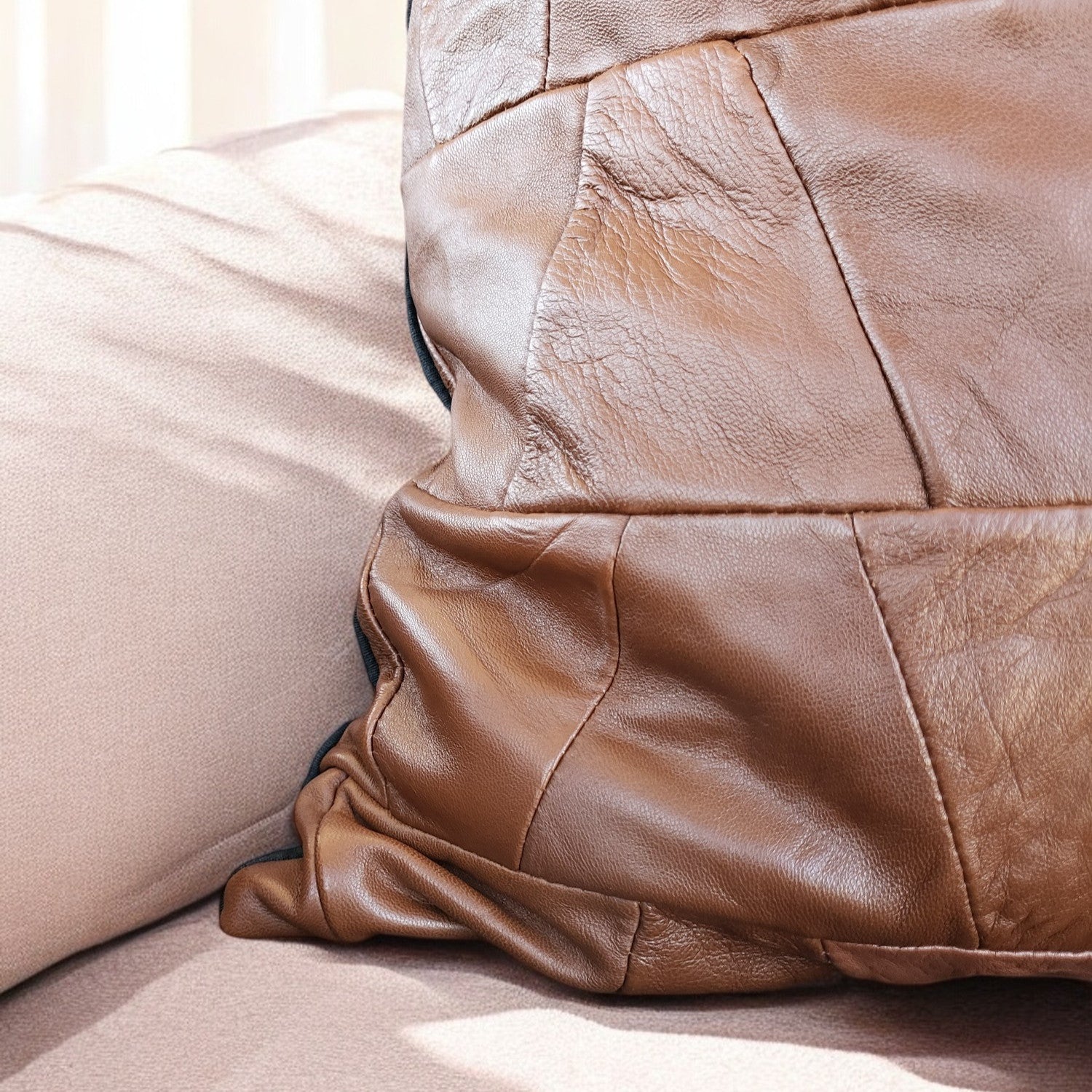 Exclusive Up-cycled Leather Pillowcases - no96-3