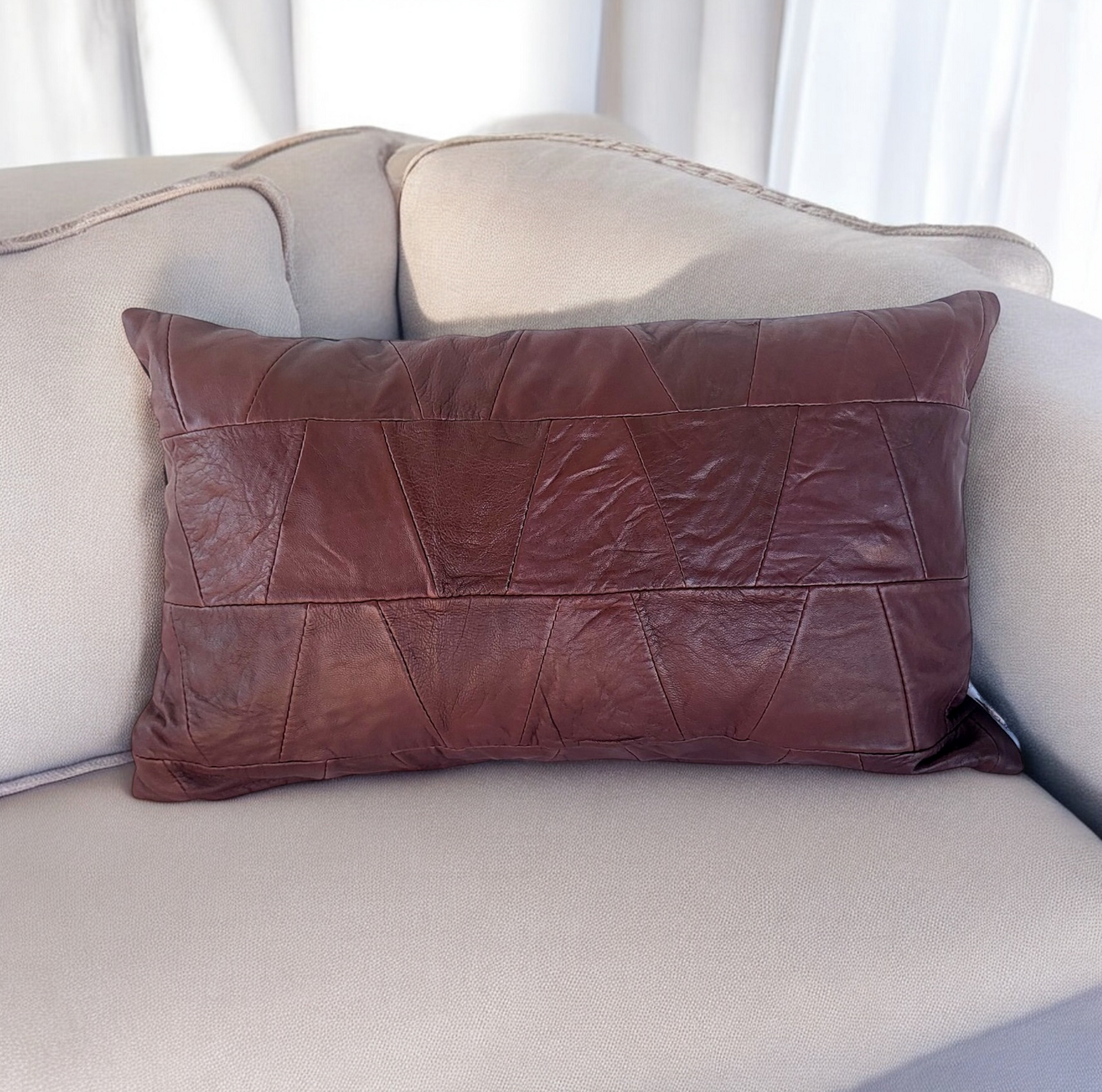 Exclusive Up-cycled Leather Pillowcases - N52-2