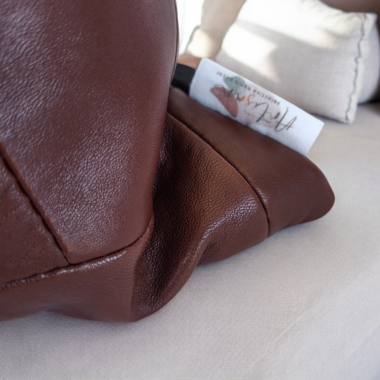 Exclusive Up-cycled Leather Pillowcases - N52-8