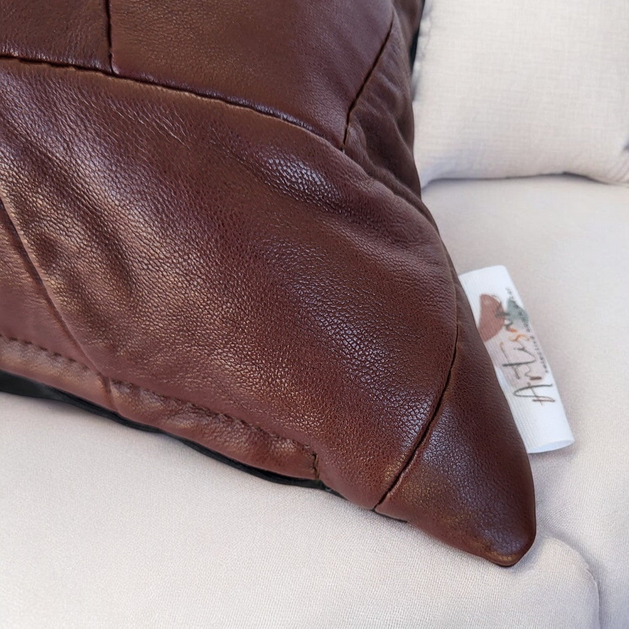 Exclusive Up-cycled Leather Pillowcases - N52-7