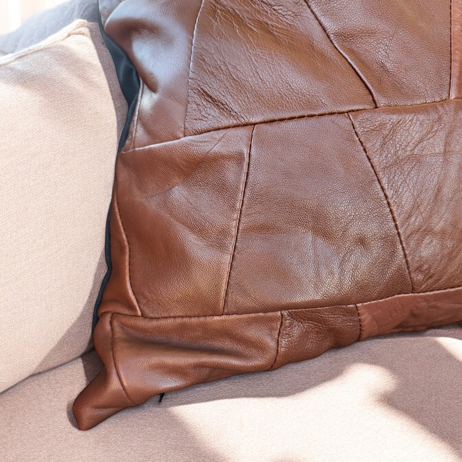 Exclusive Up-cycled Leather Pillowcases - no96-7