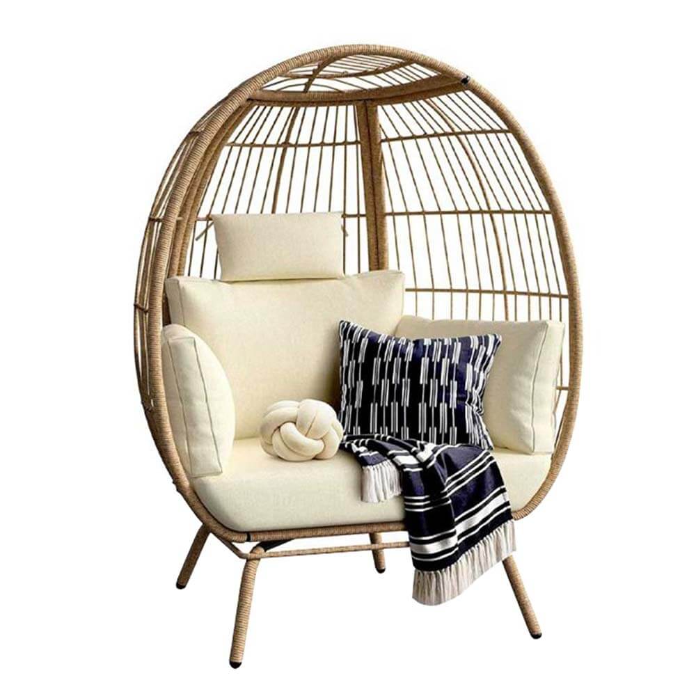 Wicker armchair with cushion-0