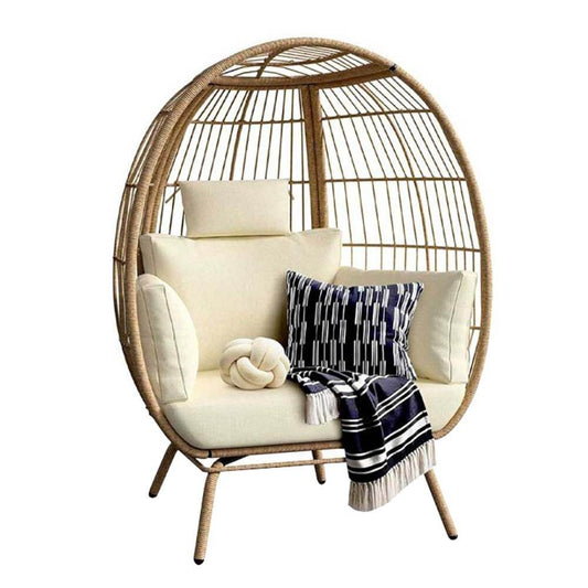 Wicker armchair with cushion-0