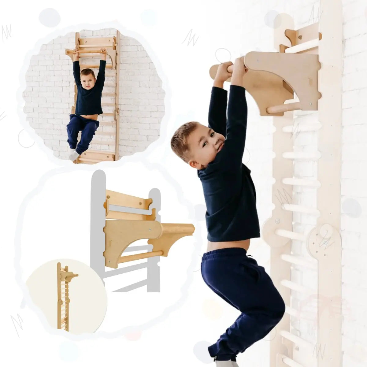 Wall bar extension for climbing triangle-0