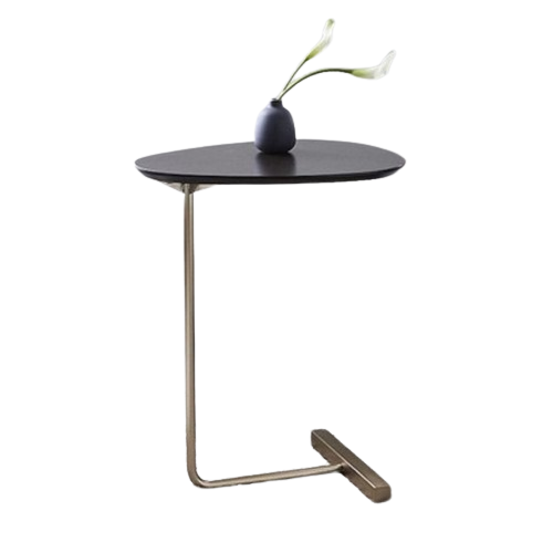 Simple Modern Side Table Iron Art Sofa Corner Table Lazy Bedside Reading Oval Coffee Table Tea Solid Wood Counter Top-0